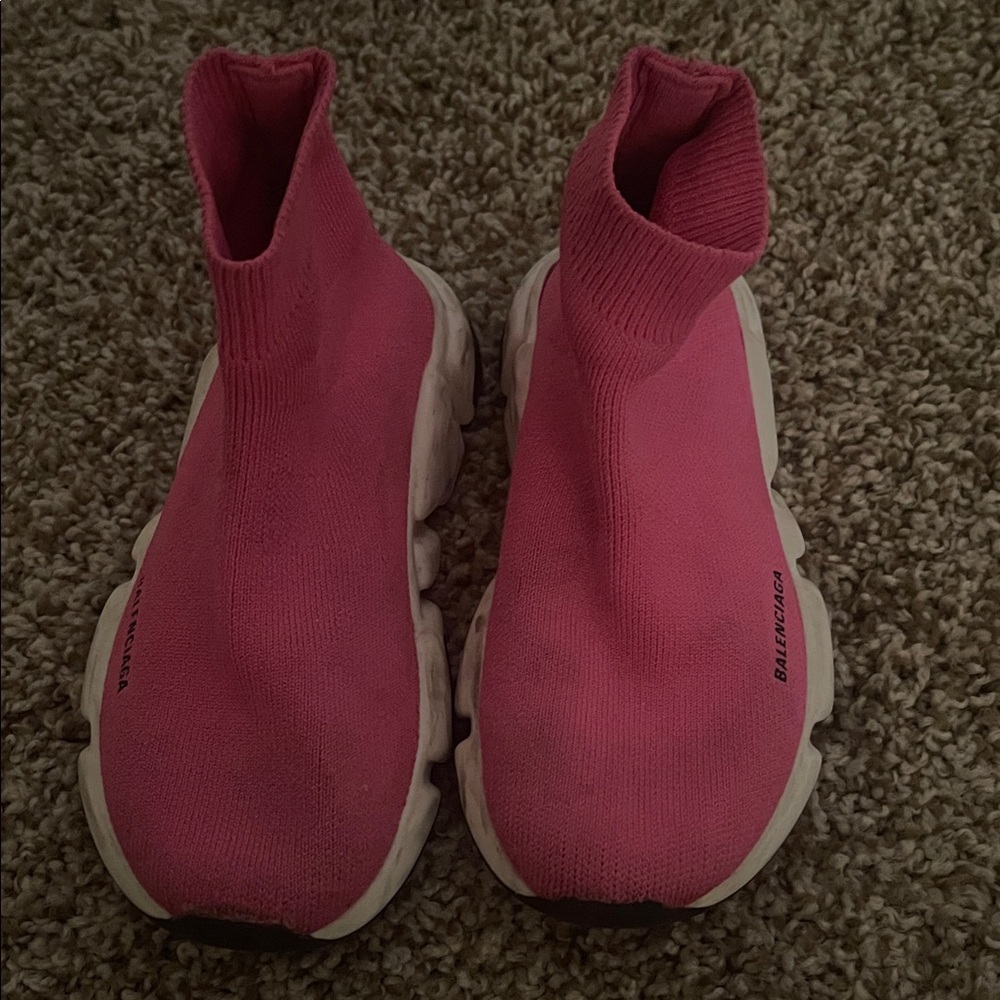 Balenciaga Fuchsia Knit Sneakers
